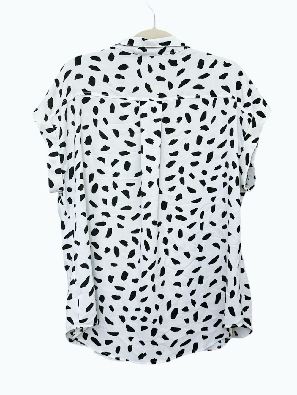 Umgee Animal Print Blouse Women’s XL Black White Button Front Collared Top - Picture 5 of 5